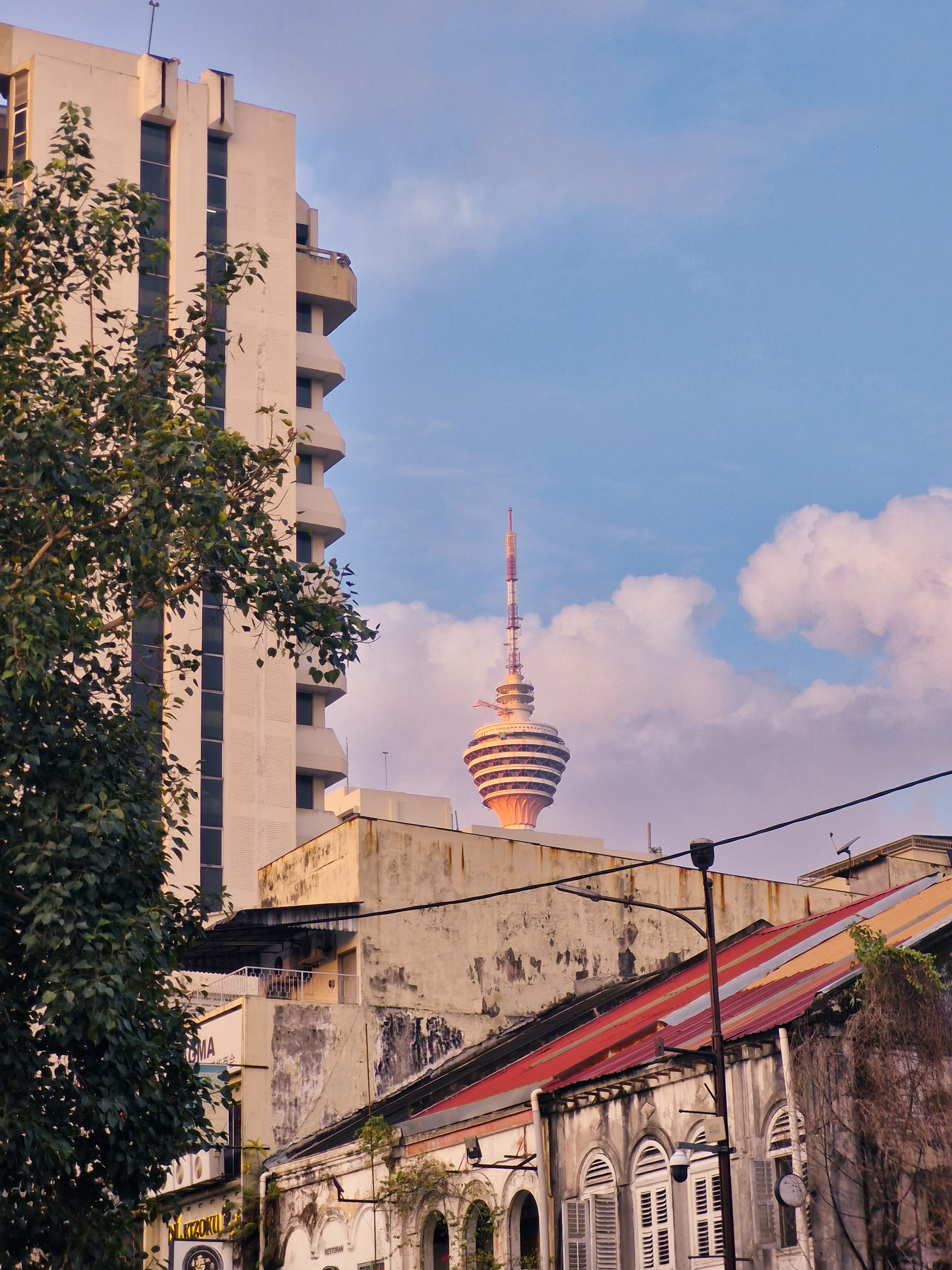 Menara Kuala Lumpur viewed from Chinatown Streets